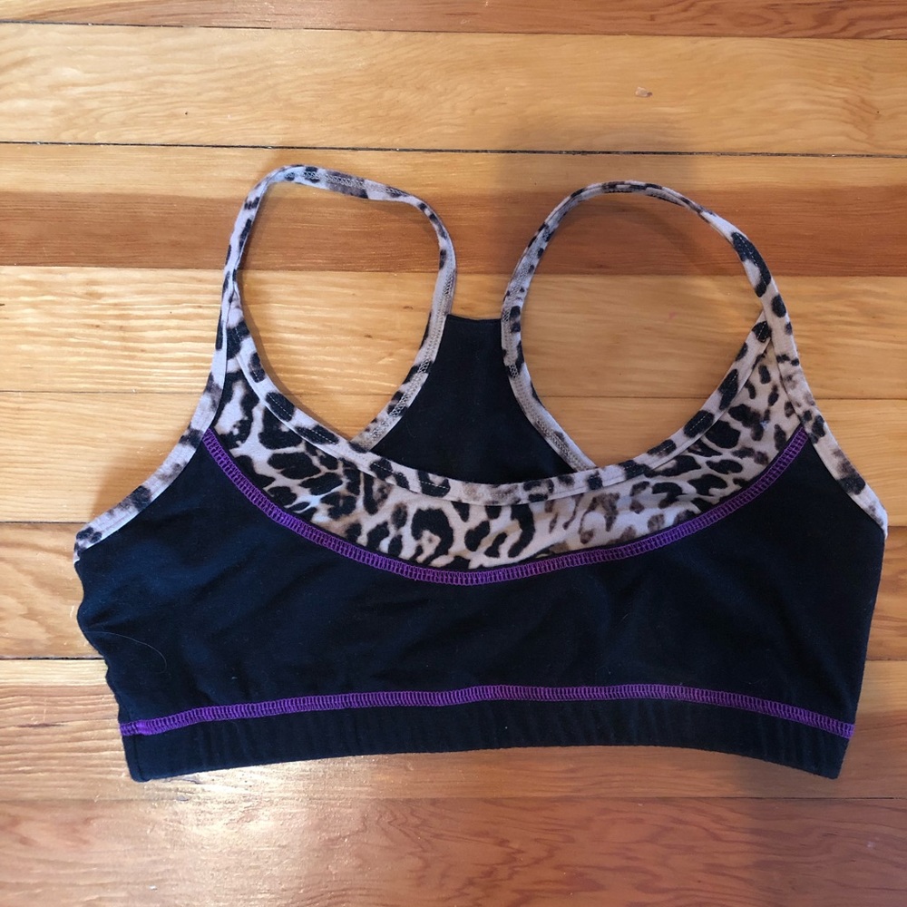 Leopard Trimmed Sports Bra